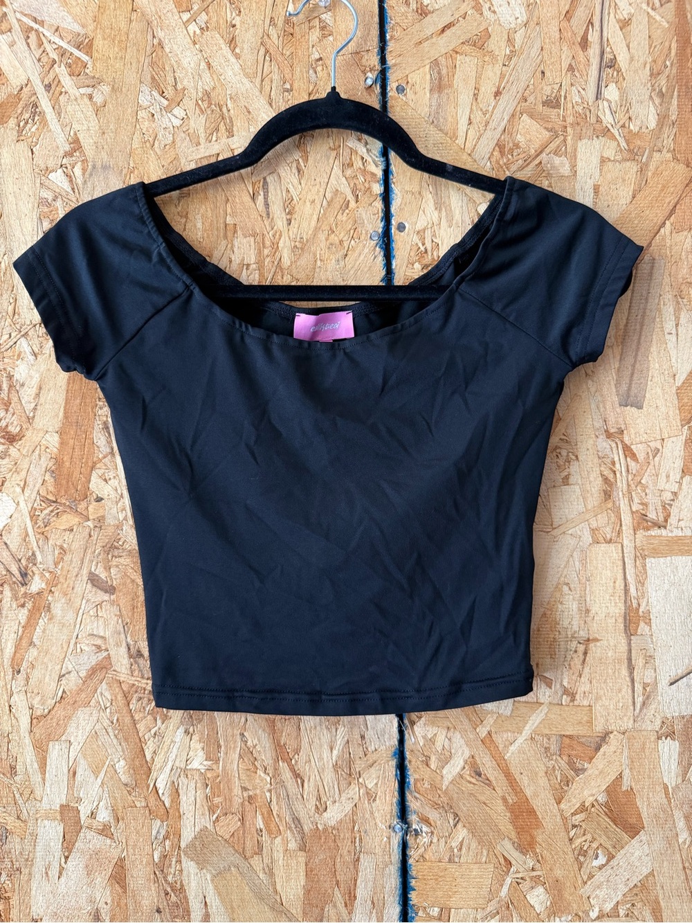 Edikted Black Scoop Neck Crop Top